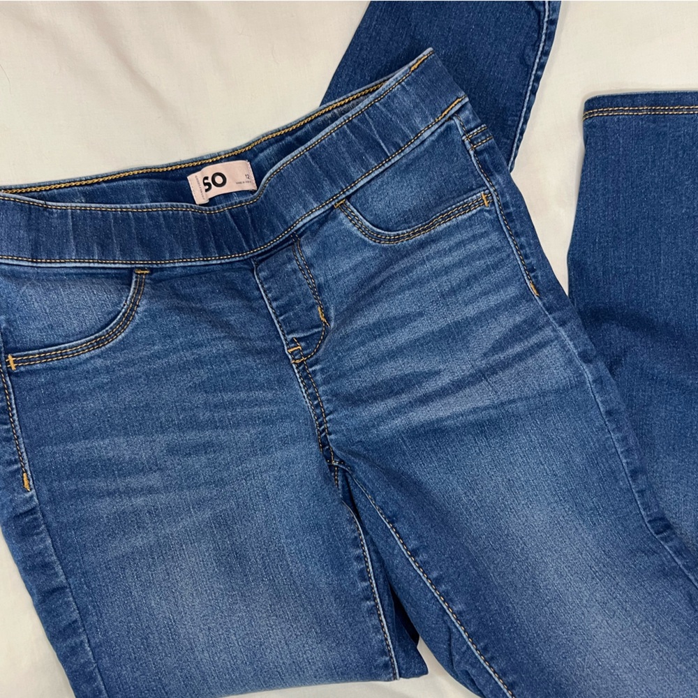 SO Girls Skinny Blue Stretch Jeans, Size 12